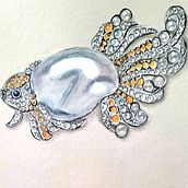 Gouache Rendered Brooches Inspired by Nature (Previous works). Jewelr, and Design project by Pavithra Rajeev - 01.19.2023