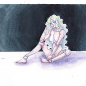 PAN (Proyecto Androide Nueve) (A Starfinder characther that I played) . Ilustrație tradițională de Constanza Santander - 06.25.2021