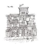 Historic district- Porto, PT. Traditional illustration, and Architecture project by Patty Ledo - 01.20.2023