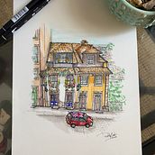 Passeio das Virtudes- Porto, PT. Traditional illustration, and Architecture project by Patty Ledo - 01.20.2023