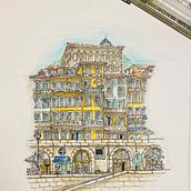 Ribeira do Porto - Portugal. Traditional illustration, and Architecture project by Patty Ledo - 01.20.2023