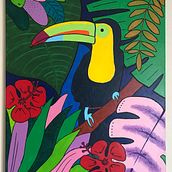 Mon projet : toucan. Painting, Pattern Design, Acr, and lic Painting project by delphesebelmann - 01.20.2023