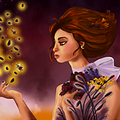 Digital Fantasy Portraits with Photoshop: Prairie Fairy. Ilustração tradicional, Desenho, Ilustração digital, Desenho de retrato, Desenho digital, e Pintura digital projeto de siennacourter - 20.01.2023