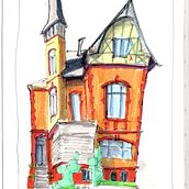 Mein Abschlussprojekt für den Kurs: Expressive Architekturskizzen mit Markern. Sketching, Drawing, Architectural Illustration, Sketchbook & Ink Illustration project by Steffen Voß - 01.20.2023