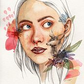 Mein Abschlussprojekt für den Kurs: Illustriertes Porträt mit Aquarell. Traditional illustration, Fine Arts, Painting, Drawing, Watercolor Painting, Portrait Drawing, and Artistic Drawing project by isabella.ruprechter - 01.20.2023