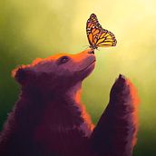 My project for course: Monarch butterfly and young bear. Traditional illustration, Digital Illustration, and Digital Drawing project by laëtitia Blanc - 01.20.2023