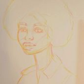 My project for course: Vibrant Portrait Drawing with Colored Pencils. Drawing, Portrait Drawing, Sketchbook, and Colored Pencil Drawing project by enuca_a - 01.22.2023