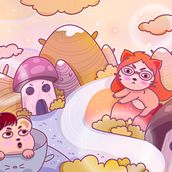 Mi proyecto del curso: Diseño de mundos kawaii: crea ilustraciones alegres. Character Design, Digital Illustration, and Manga project by anne_r00 - 01.14.2023