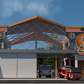 Mi proyecto del curso: ESTACION DE BOMBEROS. 3D, Architecture, Interior Architecture, 3D Modeling, Digital Architecture, and ArchVIZ project by Miguel Fernando Bustos López - 05.27.2022