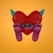 Heart Devil: Playful Creature Design in Cinema 4D. 3D, and Animated Illustration project by khr5849 - 01.23.2023