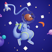 Mr Jumps astronaut. Un progetto di 3D, Character design, Modellazione 3D, Character design 3D e Progettazione 3D di Samuel Parra Pulido - 23.01.2023
