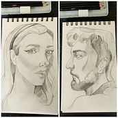 Meu projeto do curso: Sketchbook de retratos com lápis grafite. Fine Arts, Sketching, Drawing, and Sketchbook project by gabrielamarilyne - 01.23.2022