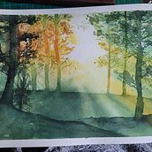 Mon projet du cours : Paysages oniriques à l'aquarelle : capturez la lumière. Painting, and Watercolor Painting project by melimelo221 - 01.22.2023