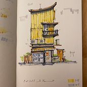 Mein Abschlussprojekt für den Kurs: Expressive Architekturskizzen mit Markern. Un progetto di Bozzetti, Disegno, Illustrazione architettonica, Sketchbook e Illustrazione con inchiostro di Beat Steinmann - 28.12.2022
