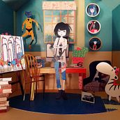 PEPEPAMPAPA. Traditional illustration, Character Design, and Paper Craft project by Eva Lí - 01.25.2023