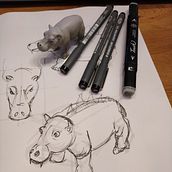 Projekt: Hippo-Baby. Traditional illustration project by Markus Hayn - 01.25.2023