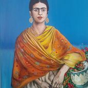 Frida Kahlo. Oil Painting project by cristina santiago - 01.25.2023