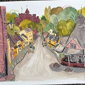 My project for course: Pictorial Sketchbook with Gouache. Un progetto di Illustrazione tradizionale, Bozzetti, Disegno, Illustrazione architettonica, Sketchbook e Pittura gouache di Ulrike Schluter - 29.03.2023