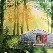 Mein Abschlussprojekt für den Kurs: Verträumte Aquarell-Landschaften: Halte Licht fest. Pintura, e Pintura em aquarela projeto de Atelier - 25.01.2023