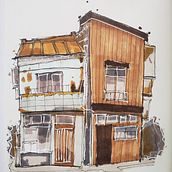 Mi proyecto del curso: Dibujo arquitectónico expresivo con marcadores de colores. Un proyecto de Bocetado, Dibujo, Ilustración arquitectónica, Sketchbook e Ilustración con tinta de Ana Grande - 24.01.2023