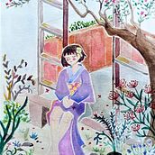Mi proyecto del curso: Ilustración en acuarela con influencia japonesa. Traditional illustration, Drawing, and Watercolor Painting project by Joss AC - 01.26.2023