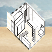 Drafting Le Corbusier's Cabanon. Un projet de Architecture, Architecture d'intérieur, Design d'intérieur, Pa, sagisme, Illustration architecturale , et ArchVIZ de Rhoda - 07.12.2022