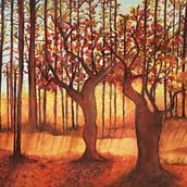 Il mio progetto del corso: Paesaggi incantevoli ad acquerello: dipingi con la luce - Tramonto nel bosco.. Un progetto di Pittura e Pittura ad acquerello di Floriana Prattichizzo - 25.01.2023