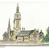 Mon projet du cours : Esquisses d'architecture expressives aux feutres de couleur. Sketching, Drawing, Architectural Illustration, Sketchbook, Ink Illustration, and Traditional illustration project by Philippe - 01.26.2023