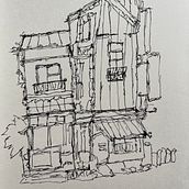 Mein Abschlussprojekt für den Kurs: Expressive Architekturskizzen mit Markern Ein Projekt aus dem Bereich Skizzenentwurf, Zeichnung, Architektonische Illustration, Sketchbook und Illustration mit Tinte von sabinche - 27.01.2023