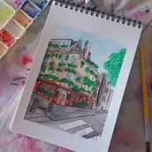 Meu projeto do curso: Desenho arquitetônico com aquarela e tinta. Sketching, Drawing, Watercolor Painting, Architectural Illustration, Sketchbook & Ink Illustration project by jerusa.goncalves - 01.27.2023
