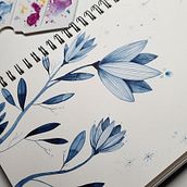 Fleurs aquarelle monochrome Ein Projekt aus dem Bereich Traditionelle Illustration von julie de finance - 23.01.2023