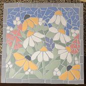 My project for course: Modern Mosaic Art: Make Floral Compositions with Tiles. Arts, Crafts, Furniture Design, Making, Ceramics, Interior Decoration, and DIY project by Carolina Vasquez - 01.28.2023