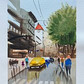 Mi proyecto del curso: Paisajes urbanos en acuarela. Fine Arts, Watercolor Painting, and Architectural Illustration project by luzmariamed - 01.28.2023