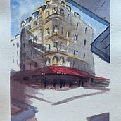Mi proyecto del curso: Dibujo arquitectónico con acuarela y tinta. Sketching, Drawing, Watercolor Painting, Architectural Illustration, Sketchbook & Ink Illustration project by luzmariamed - 01.28.2023