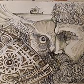 ODISSEA ( I bozzetti) Ein Projekt aus dem Bereich Malerei, Traditionelle Illustration, Bildende Künste, Artistische Zeichnung, Zeichnen mit Buntstiften und Aquarellmalerei von Giovanni MEDUSEI - 28.01.2023