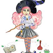 Projet : ma sorcière bien-aimée. Traditional illustration, Character Design, Sketching, Drawing, Watercolor Painting, Artistic Drawing, Children's Illustration, and Narrative project by delphesebelmann - 01.28.2023