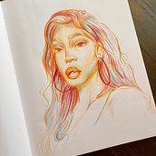 My project for course: Vibrant Portrait Drawing with Colored Pencils. Un progetto di Disegno, Disegno di ritratti, Sketchbook e Disegno con matite colorate di gianluca_ritchie - 28.01.2023