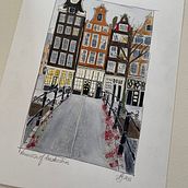 Memories of Amsterdam. Un proyecto de Pintura a la acuarela, Ilustración con tinta y Dibujo de Heather Gray - 28.01.2023