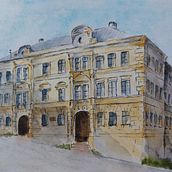 My project for course: Architectural Sketching with Watercolor and Ink. Sketching, Drawing, Watercolor Painting, Architectural Illustration, Sketchbook & Ink Illustration project by snilocka - 01.28.2023