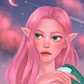 My project for course: Digital Fantasy Portraits with Photoshop. Traditional illustration, Drawing, Digital Illustration, Portrait Drawing, Digital Drawing, and Digital Painting project by ms_rinnetenshi - 01.29.2023