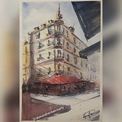 Meu projeto do curso: Desenho arquitetônico com aquarela e tinta . % Alexandre Gonçalves Ribeiro tarafından hazırlanan Eskiz çizimi, Çizim, Suluboya Resim, Mimari İllüstrasyon, Eskiz defteri, Ve Mürekkep İllüstrasyonu projesi - 01.29.2023