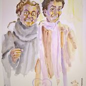 Musicisti jazz. Un proyecto de Pintura a la acuarela, Dibujo de Retrato, Pintura decorativa, Dibujo con lápices de colores y Pintura de Orietta Pierassa - 29.01.2023