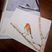 Pettirosso: illustrazione naturalistica acquerello  Ein Projekt aus dem Bereich Zeichnung, Traditionelle Illustration, Aquarellmalerei und Naturalistische Illustration von sorelle_mason - 25.01.2023