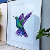 Tienda online de Lola Azcoytia. Series "Pájaros". Colibrí. Traditional illustration, Advertising, Art Direction, Br, ing, Identit, Arts, Crafts, Creative Consulting, Design Management, Events, Fine Arts, Graphic Design, Marketing, Multimedia, Painting, Social Media, Pattern Design, Creativit, Product Photograph, Watercolor Painting, Digital Marketing, Printing, Instagram, Content Marketing, Facebook Marketing, Interior Decoration, E-commerce, Commercial Photograph, Instagram Photograph, Communication, Social Media Design, Instagram Marketing, Naturalistic Illustration, Decorative Painting, and Business project by Lola Azcoytia Ortiz de Galisteo Martínez de Azcoytia - 01.30.2023