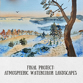 Abschlussprojekt: Atmosphärische Landschaften in Aquarell. Fine Arts, Painting, and Watercolor Painting project by Maiti - 01.30.2023
