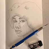 Mi proyecto del curso: Cuaderno de retratos a línea con grafito. Un proyecto de Bellas Artes, Bocetado, Dibujo, Dibujo de Retrato y Sketchbook de Leonardo Sevilla - 30.01.2023
