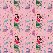 Meu projeto do curso: Design de padrões ilustrados. Un proyecto de Ilustración tradicional, Pattern Design, Ilustración digital, Estampación y Pintura gouache de esther_fernandes_bastos - 30.01.2023