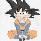 Goten (Combinación de dibujo a lápiz y dibujo digital). Pencil Drawing, Digital Drawing, and Manga project by Andrés Manuel Carriles Pérez - 09.01.2020