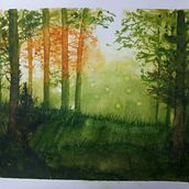 Mein Abschlussprojekt für den Kurs: Verträumte Aquarell-Landschaften: Halte Licht fest. Painting, and Watercolor Painting project by Heike Grebe - 01.31.2023
