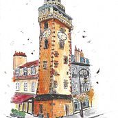 Aquarelles urbaines. Architecture, Painting, Drawing, and Watercolor Painting project by Régis Froger - 01.30.2023
